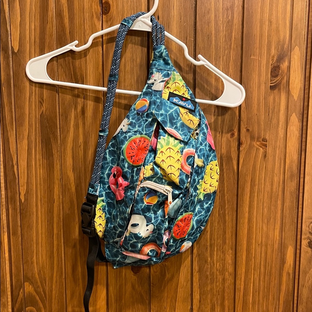 Kavu Blue and Yellow Patterned Sling Bag